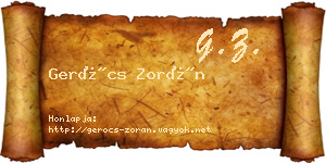Gerócs Zorán névjegykártya